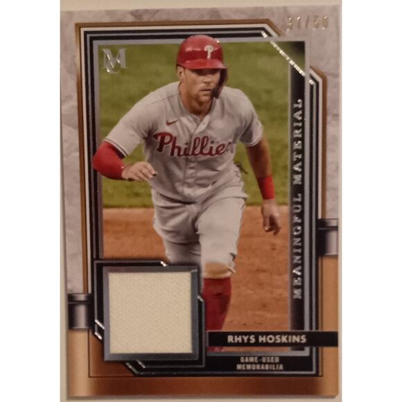 2023 Topps Museum Collection RHYS HOSKINS Meaningful Materials /50 #MMR-RHO - Picture 2 of 5